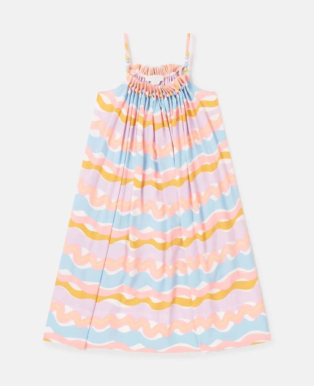 NEW STELLA MCCARTNEY girl's wiggle print sleeveless dress in pink